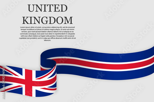 Ribbon flag of United Kingdom