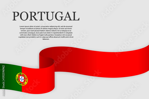 Ribbon flag of Portugal