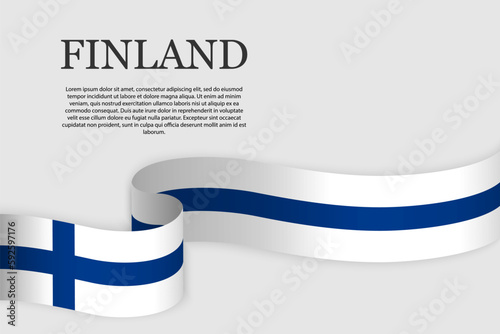Ribbon flag of Finland