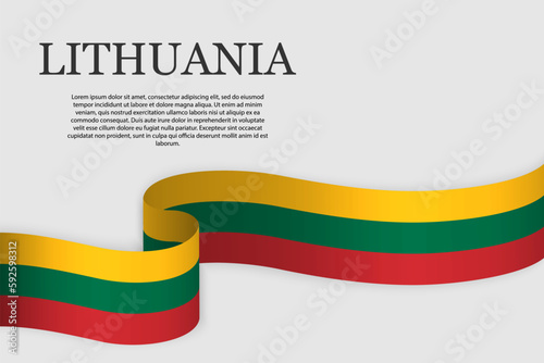 Ribbon flag of Lithuania
