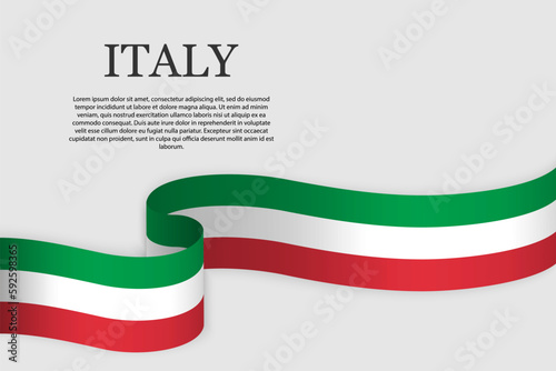 Ribbon flag of Italy