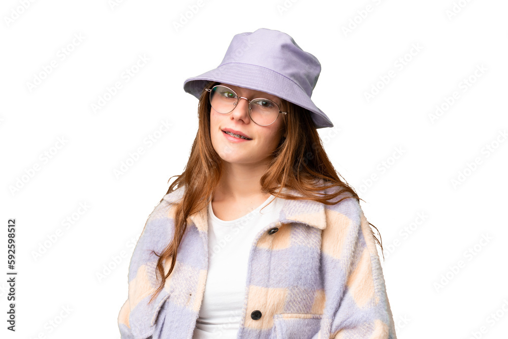Teenager girl over isolated chroma key background Teenager girl over isolated chroma key background