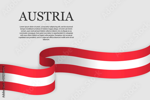 Ribbon flag of Austria