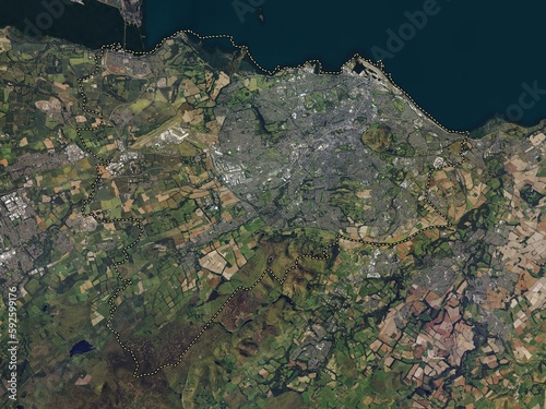 Edinburgh, Scotland - Great Britain. High-res satellite. No legend