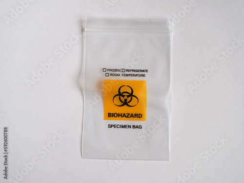Biohazard specimen bag