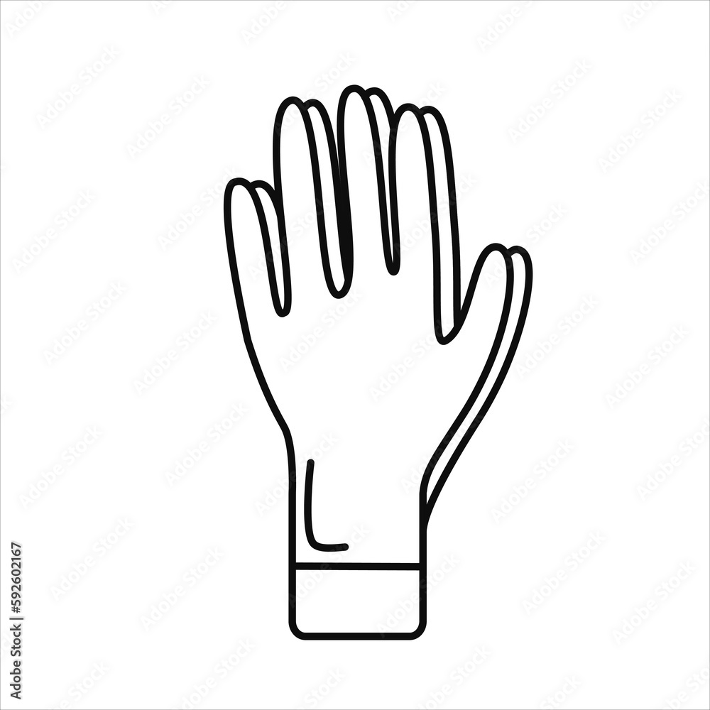 Vector black line illustration of garden working gloves. Spring, houskeeping, summer, garden theme. Vector black line illustration of garden working gloves. Spring, houskeeping, summer, garden theme.