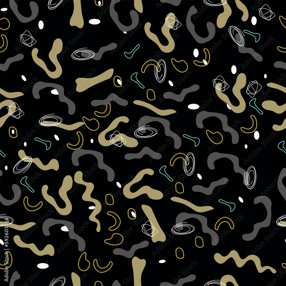 Psychedelic chaotic zig zag with dots seamless pattern. Abstract trendy vector texture with hand drawn zig zag lines for textile, wrapping paper, surface, background. Psychedelic chaotic zig zag with dots seamless pattern. Abstract trendy vector texture with hand drawn zig zag lines for textile, wrapping paper, surface, background.