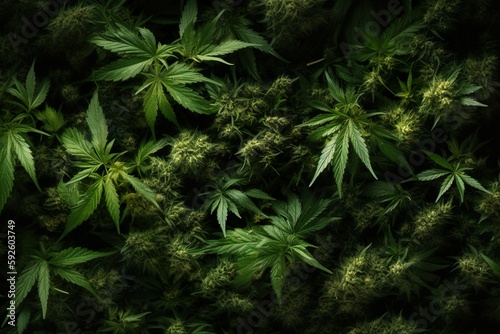 Cannabis bud   marihuana plants.Generative AI