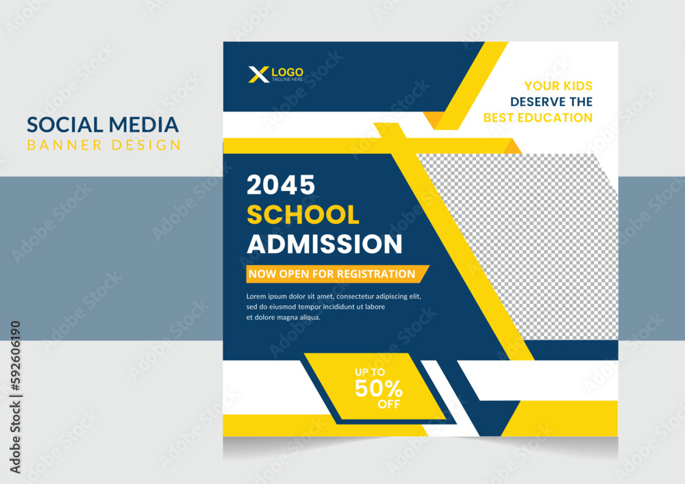 Admission social media post and web banner design template Admission social media post and web banner design template