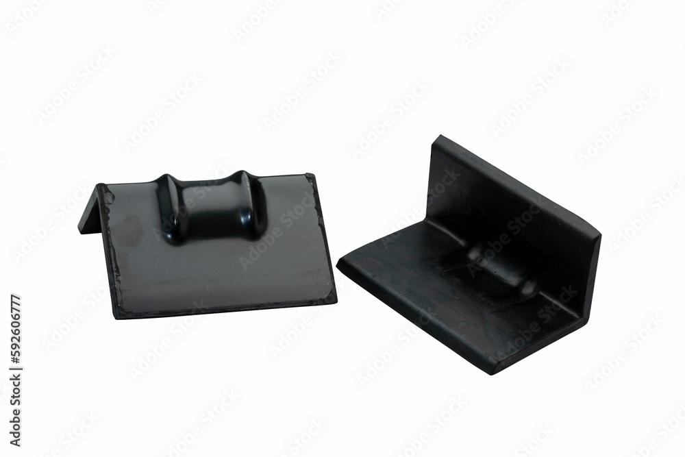 Black freight corner protectors isolated on a white background Black freight corner protectors isolated on a white background