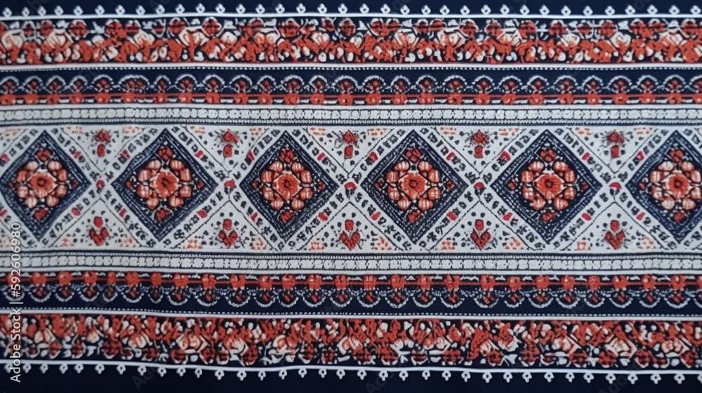 traditional belgian patterned fabric. top view traditional belgian patterned fabric. top view