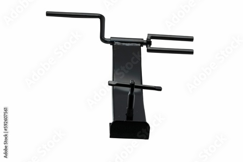 Single black strap winder isolated on a white background