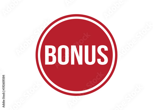 bonus red vector banner illustration isolated on white background