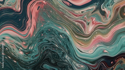 This abstract marbled background features a swirling blend of colors and textures, evoking the natural beauty of marble stone. Generated by AI