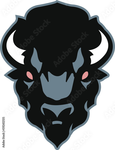 A digital image file of a bison, an iconic symbol of the American West, used in design and wildlife art