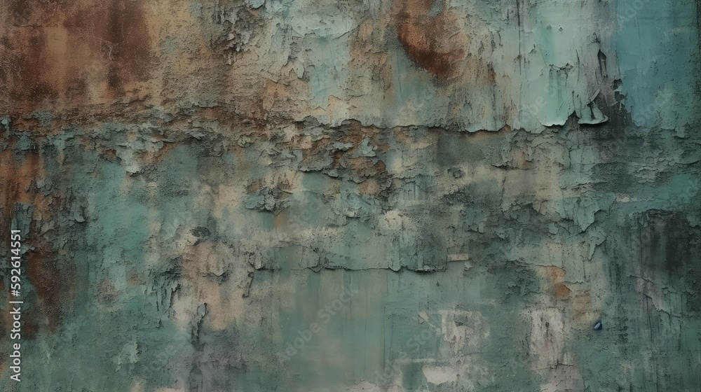 Featuring a blend of rough, weathered surfaces with a gritty, edgy look, this abstract grunge texture background conveys a sense of ruggedness and rawness. Generated by AI.