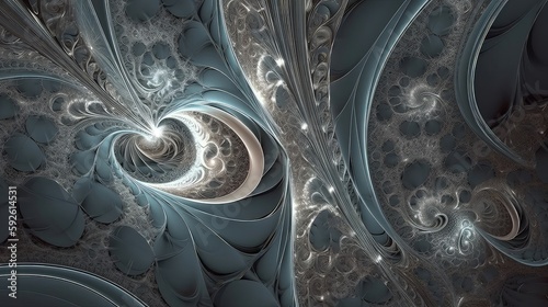 An abstract background with a stunning array of fractal shapes  creating a unique and visually interesting composition. Generated by AI.