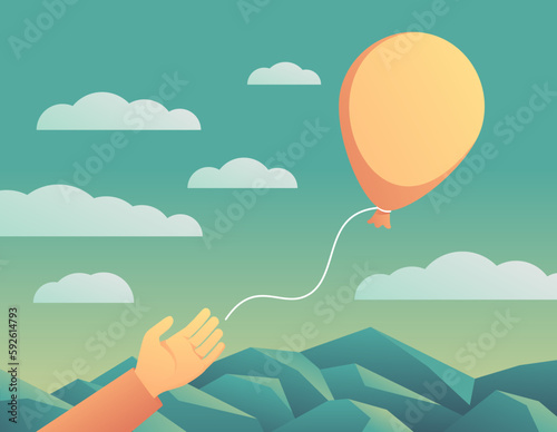 Release of your dreams - hand and air balloon