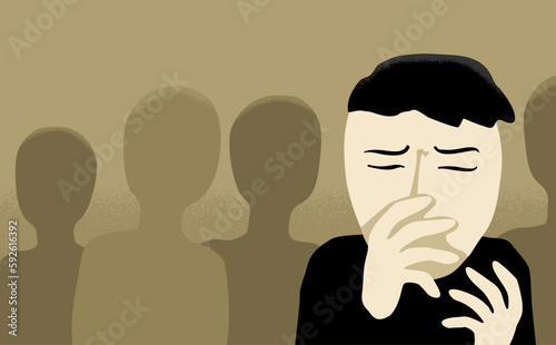 Social bullying - sad person with anxiety