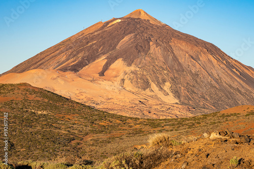 Aerial panoramic above Teide Volcano in Tenerife in the Canary Islands