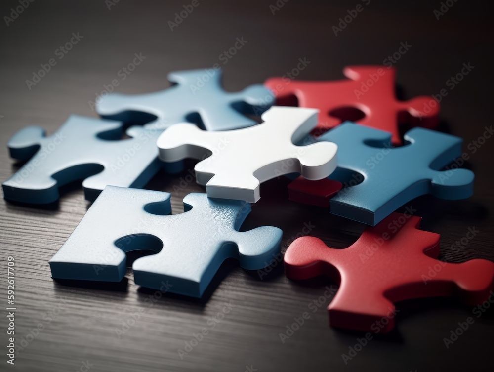 Fototapeta premium A set of interlocking puzzle pieces