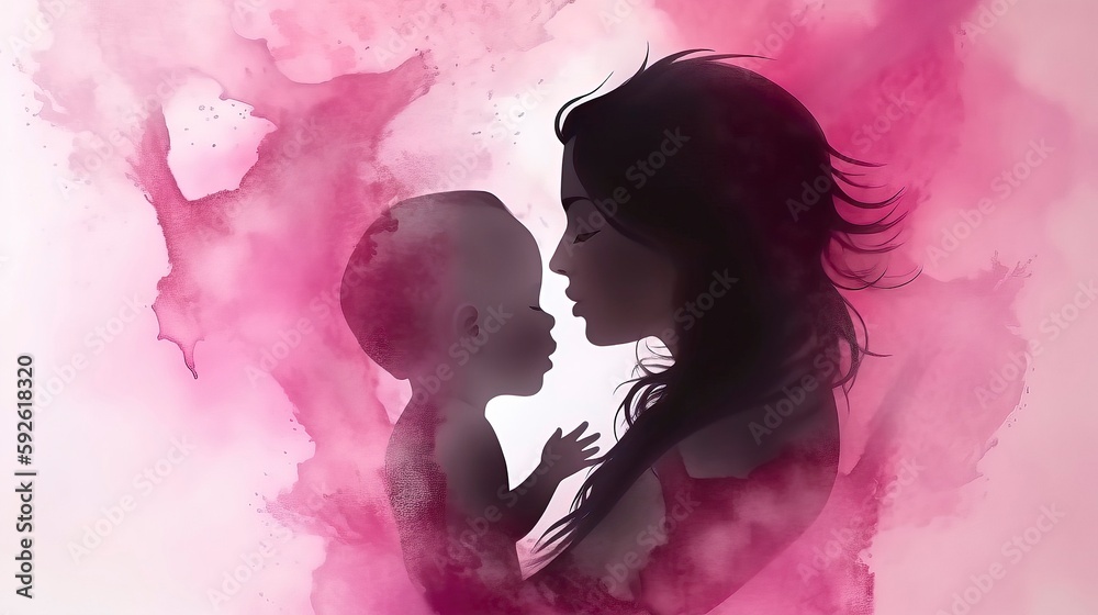 Fototapeta premium Happy mothers day Image where Mom is playing with baby. Generative AI
