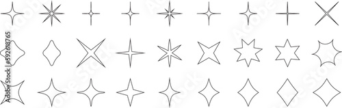 Sparkle icon vector set. Star icons.