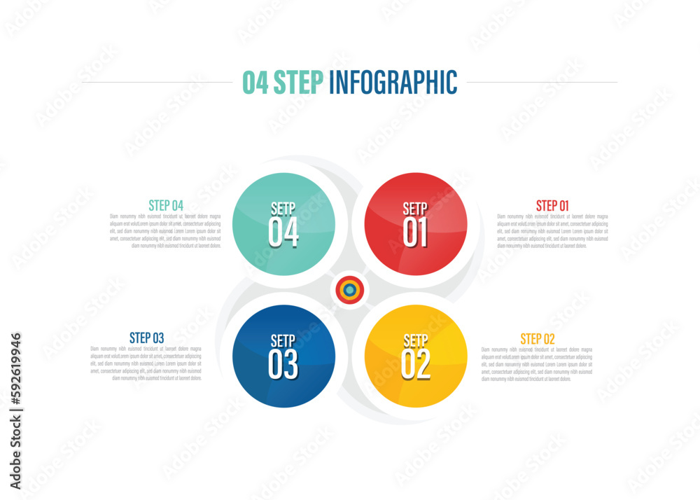 Pie charts for infographics. Elements with 4 steps, options. four step infographic for design and ppt Pie charts for infographics. Elements with 4 steps, options. four step infographic for design and ppt