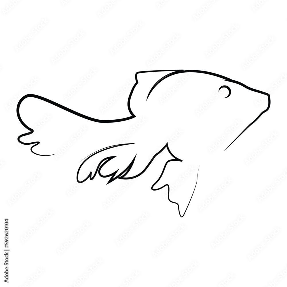 Obraz premium goldfish icon vector