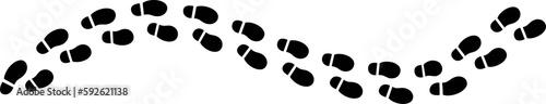 Footprint icon in png. Footstep symbol. Foot print in black. Human foot step in png. Man sole imprint on transparent background.