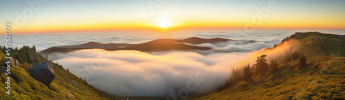 Sunrise from above a sea of clouds 2｜Generative AI