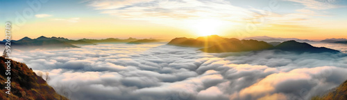 Sunrise from above a sea of clouds｜Generative AI