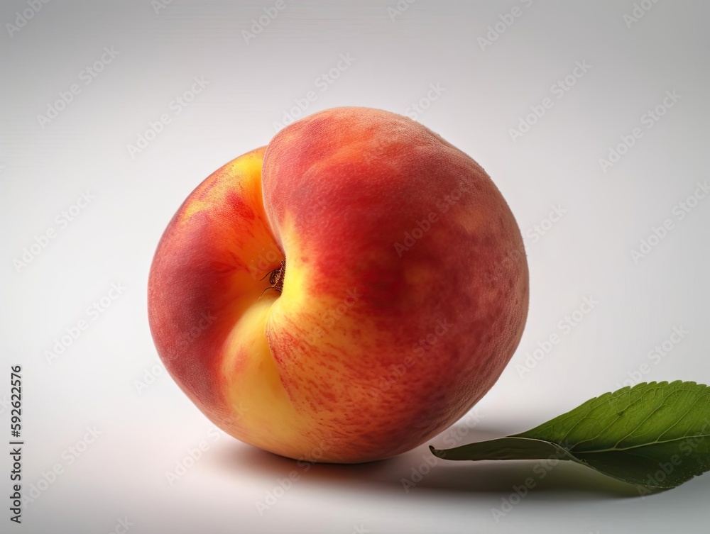 Close-up Ripe Peach Photo, Juicy and Tempting Close-up Ripe Peach Photo, Juicy and Tempting
