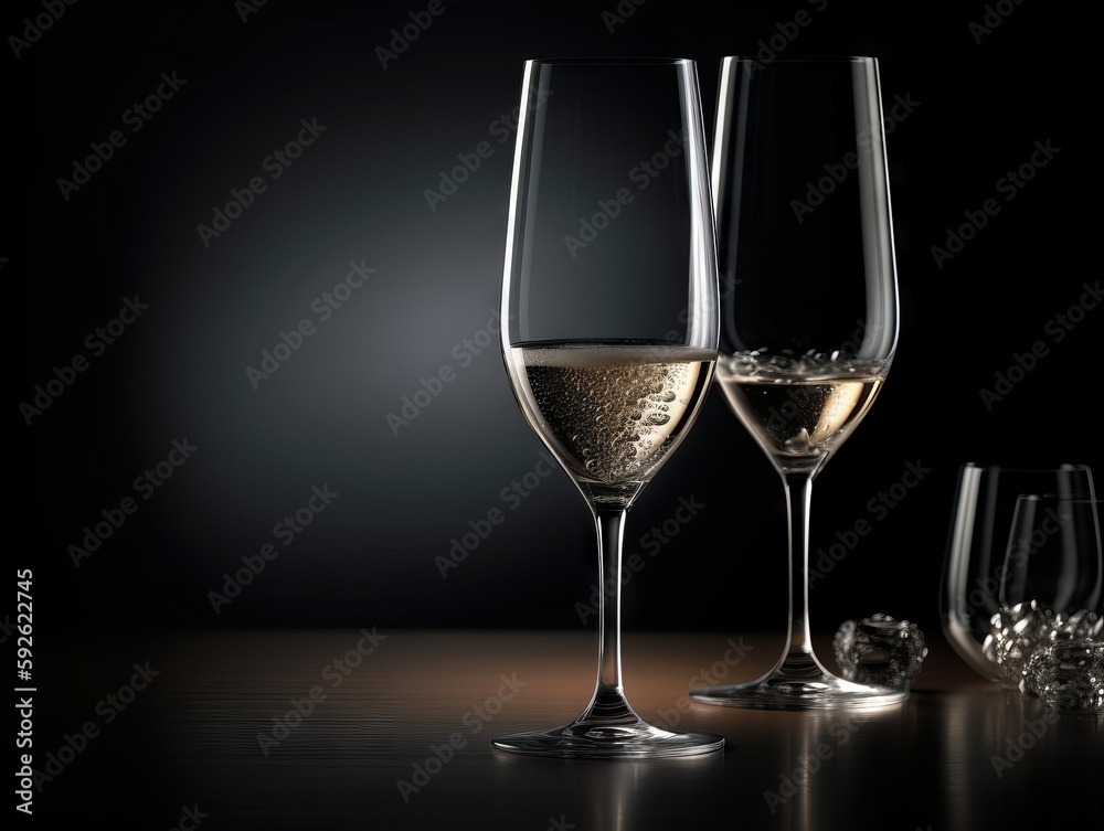 A single, elegant champagne glass on a plain background A single, elegant champagne glass on a plain background