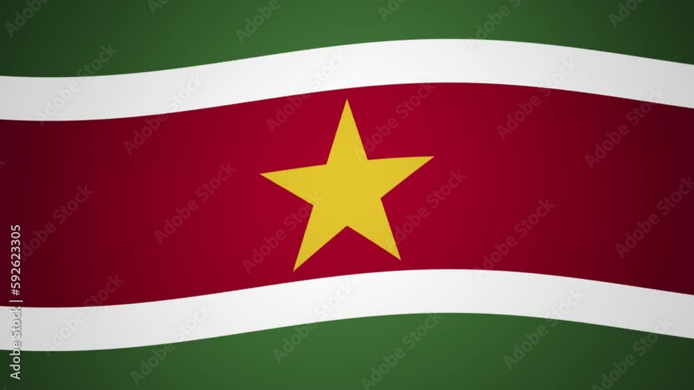 Suriname Waving Flag Looping Animation Background Suriname Waving Flag Looping Animation Background