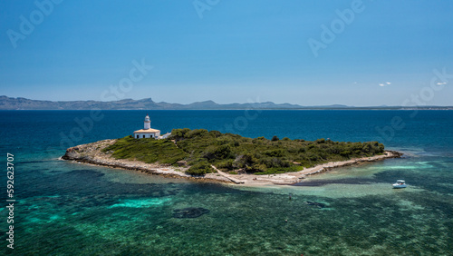 Obraz na płótnie Alcanada Lighthouse in Mallorca, Spain. w salonie