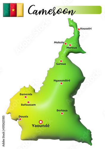 Kamerun, Fläche und Flagge