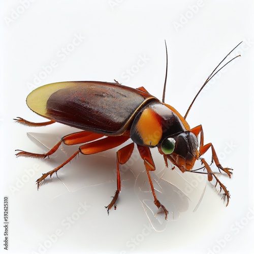 Cockroach on isolated white background Generative AI