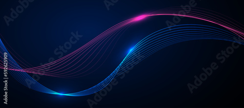 Abstract blue background with flowing lines. Dynamic waves. vector illustration.