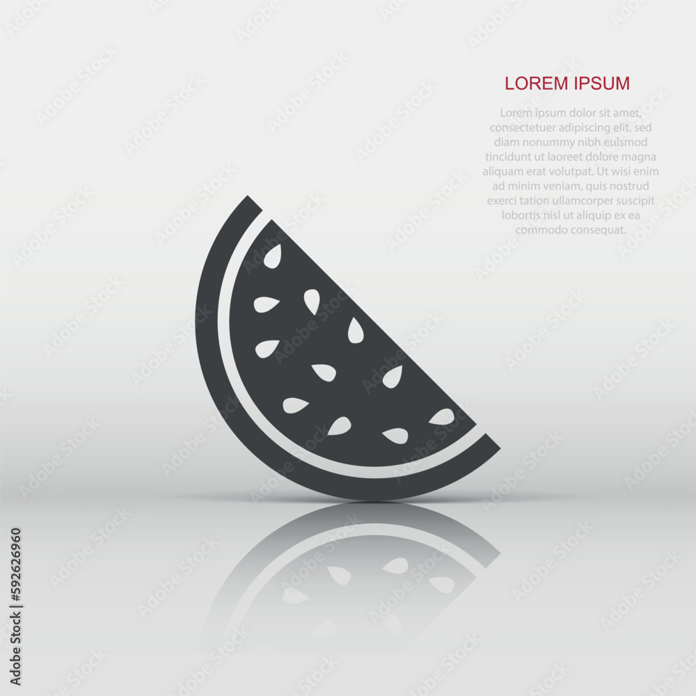 Watermelon icon in flat style. Juicy ripe fruit sign illustration pictogram. Dessert business concept. Watermelon icon in flat style. Juicy ripe fruit sign illustration pictogram. Dessert business concept.