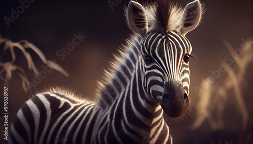Cute Zebra - Generative AI 