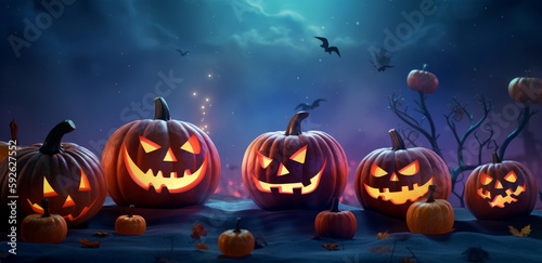 Spooky Halloween Background. Illustration AI Generative.