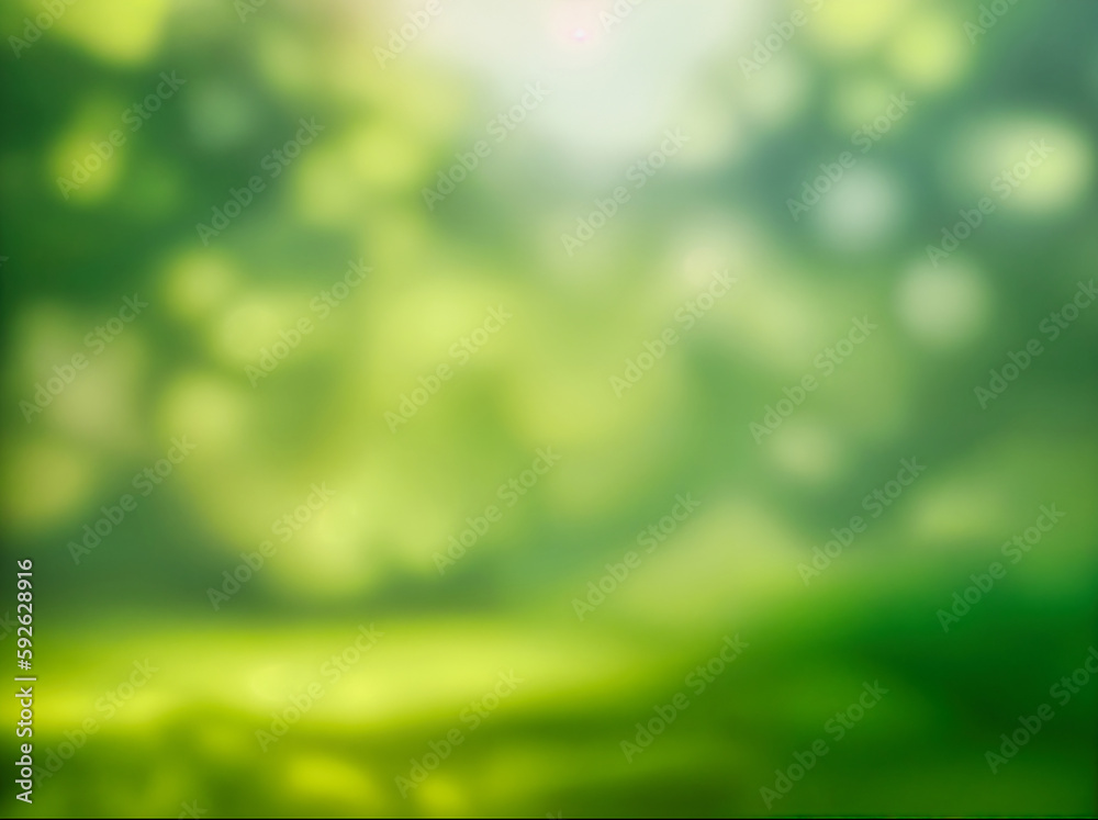 Obraz premium Green blurred background and sunlight