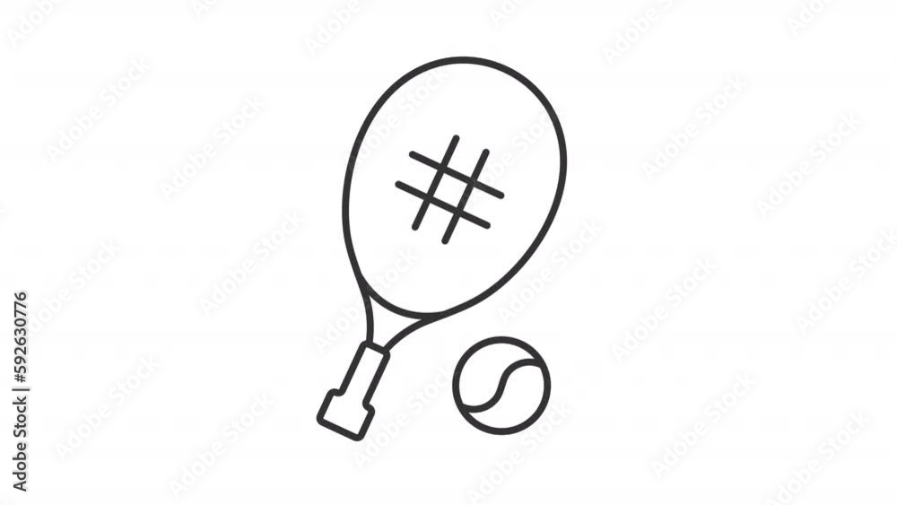 Racket sports animated loader. Hit ball with paddle. Simple linear ...