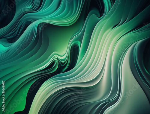 Green lines liquid wave in ...