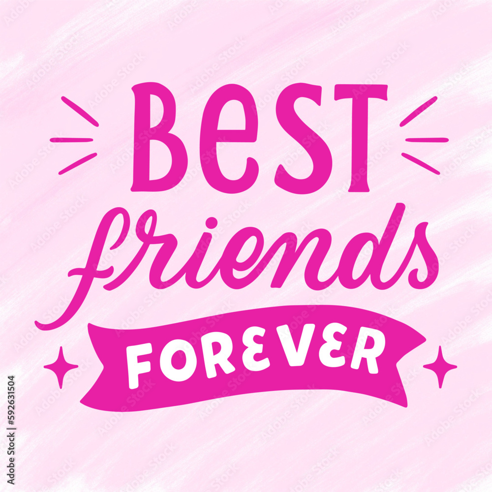 Best friends forever pink background