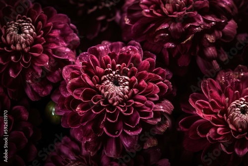 dahlia burgundy flowers © Yash