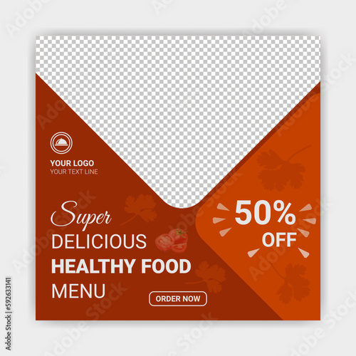 2023 Design concept for Restaurant Takeaway Menu Social media square template