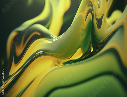 Soft green and yellow liqui...