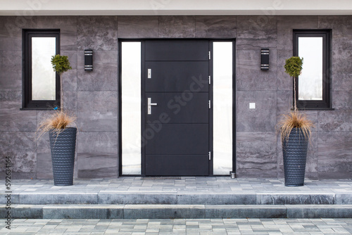 Photography Facade of a modern building with modern doors